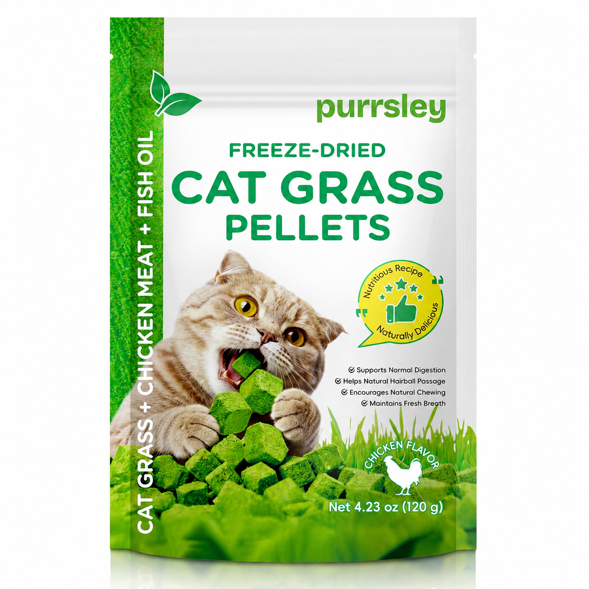 Freeze-dried cat supplements for hairball relief